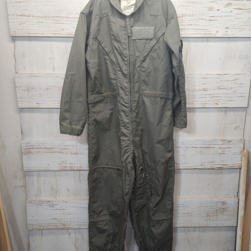 US Military CWU-27/P Sage Green Flyers Coveralls Flight Suit Aramid Size 42